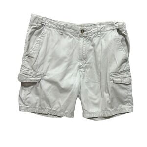 Island Republic Mens Cargo Shorts 40 Khaki Cotton Utility Pockets Outdoor Casual
